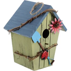 Meilleurs prix pour Nichoir à oiseaux en bois toit en pente bleu jardin suspendu extérieur nid doiseau abri