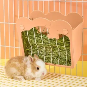Comparer les prix de Mangeoire Lapin Suspendue – Râtelier à Foin pour Lapins & Cochons dInde (Rose)