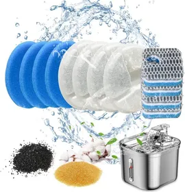 Comparer les prix de 4 Pcs Filtre pour Fontaine Eau Chat WF120,Filtre de Remplacement pour 2,2L Fontaine à Chat Chien en Acier Inoxydable,Triple