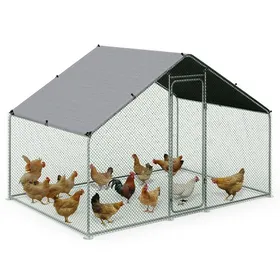 Comparer les prix de VOUNOT® Enclos poulailler en metal galvanise et grillage avec bache PE 300x200x200cm