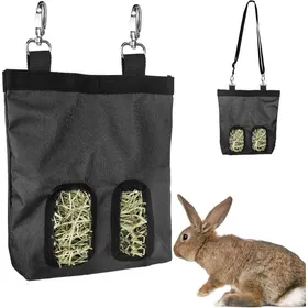 Meilleurs prix pour Sac à foin pour cochon dInde mangeoire à foin pour lapin sac à foin suspendu sac à nourriture-Fei Yu