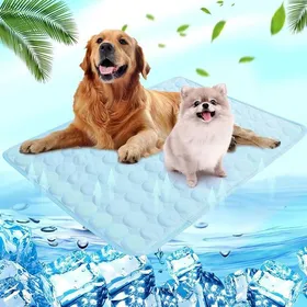 Comparer les prix de Tapis Rafraîchissant pour Chien et Chat – 50x40cm Lavable Effet Fraîcheur Instantanée Bleu Clair