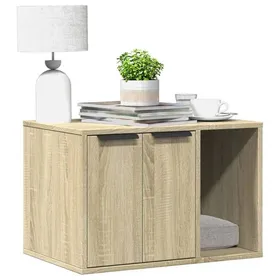 Meilleurs prix pour Automne/hiverMeuble de bac à litière pour chat chêne sonoma bois ingénierie - HAuteur:40cm - Grande Taille &FR_320147