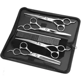 Comparer les prix de Ensemble de coupe de poils danimaux ensemble de 5 pièces ciseaux acier inoxydable de 7 pouces toilettage pour animaux de compagnie