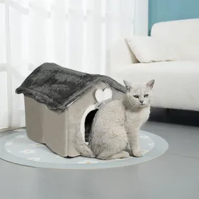 Comparer les prix de JEOBEST LIT GROTTE POUR CHAT, LIT POUR CHIEN LAVABLE, MAISON POUR CHAT EN PELUCHE CHAUDE ET CONFORTABLE, 46 × 36 × 40 CM