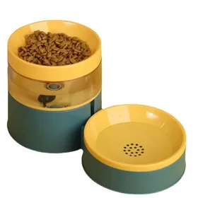 Meilleurs prix pour Distributeur Croquettes Chat Automatique et Distributeur Eau Chat Automatique Ensemble 2 en 1 Mangeoirs et Abreuvoirs pour Chats.