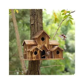 Meilleurs prix pour Nichoir artisanal à 6 trous grand modèle suspendu dispositif de rangement et dalimentation pour oiseaux dextérieur