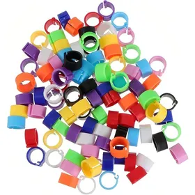 Meilleurs prix pour 100 Bagues didentification pour oiseaux 8mm plastique durable couleur aléatoire pour poules et pigeons .