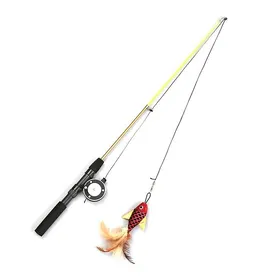 Meilleurs prix pour Jouet en forme de poisson pour chat et chaton amusant avec canne à pêche rétractable