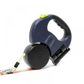 Comparer les prix de （bleu) Laisse double rétractable pour chien avec deux cordes de 3 m double laisse anti-emmêlement à 360° pour promener deux chien