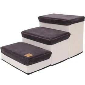 Meilleurs prix pour Escalier pour Chien de 3 Marches - Escalier Portable et Amovible pour Animaux - Escalier Chien avec Fonction De RangementGris  wake