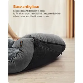 Meilleurs prix pour Panier pour Chiens, Bords Rehaussés, Antiglisse, Housse Amovible Lavable, Taille XXL pour Grands Chiens, 120 x 90 x 30 cm, Gris