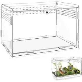 Comparer les prix de Terrarium acrylique transparent pour reptiles et insectes Boîtier pour araignéeslézardsgrenouillesscarabées et autres PERCHOIR