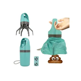 Meilleurs prix pour Ramasse-crottes sans contact - DOK - Portable - Pour chiens de toutes tailles - 15 sachets inclus - Poubelle anti-fuite