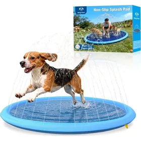 Meilleurs prix pour Tapis à gicleurs pour Chiens 100 cm - Bassin Robuste 055 mm Jeu d’Eau extérieur pour Animaux de Compagnie