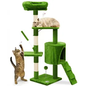 Comparer les prix de VOUNOT® Arbre a chat 112cm multi niveaux Griffoir et niche Vert