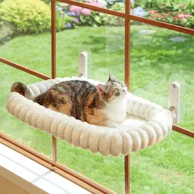 Comparer les prix de Hamac pour chat de fenêtre avec ventouses lit suspendu pliable 30 x 52 cm coussin doux cadre métal grand modèle