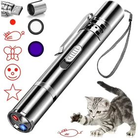 Meilleurs prix pour Jouet pour chat avec pointeur laser rechargeable 7 bâtons lumineux rouges réglables jouet interactif pour chat et souris