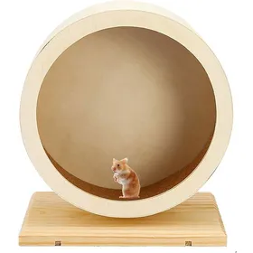 Comparer les prix de Roue dexercice silencieuse en bois pour hamster cochon dInde et petits animaux domestiques PZCC