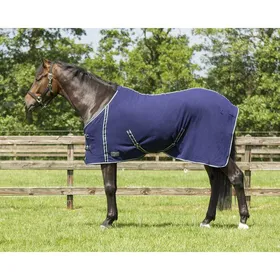 Meilleurs prix pour Couverture polaire pour cheval avec sangle Q-essentials - Bleu - 175 cm (Longueur totale: 225 cm)