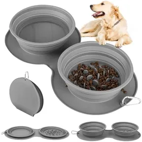 Meilleurs prix pour Gamelles Pliables pour Chien et Chat Gamelle Anti Glouton Chien en Silicone avec Mousqueton pour Chat et Chiot couleurs mul GAMELLE