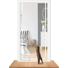 Comparer les prix de Grille de porte isolante pour chatempêche les chats de séchappermaille pour lété (110 x 220 cmblanche)