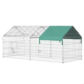 Meilleurs prix pour Enclos pour Cobaye avec Couverture et 2 Portes Pliable - TCQPZ - en Acier pour Extérieur Vert 220 × 103 × 103 cm