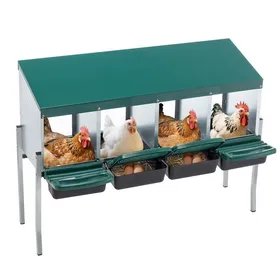 Meilleurs prix pour Poulailler avec 4 compartiments de nidification et pieds avec couvercle pour lextérieur (poulailler/ferme avicole) couleur :vert