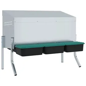 Meilleurs prix pour Nichoir à poules - vidaXL - 3 compartiments - Acier galvanisé - 835x50x68 cm - Argent - Ventilation optimale