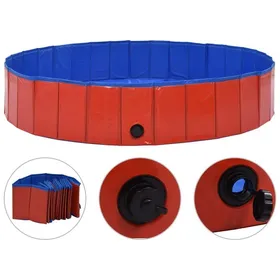 Meilleurs prix pour （Haute qualité）Rouge Piscine pliable pour chiens Rouge 160x30cm PVCPoids 4.01 Kg_223044