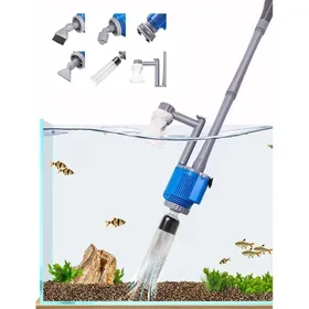Meilleurs prix pour Nettoyeur Électrique pour Aquarium avec Changeur dEau et Laveur de Sable – Kit 6 en 1 Gris
