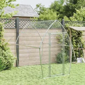 Comparer les prix de RemiseClapier - UU - Animaux - Cage pour poules argenté 200x105x182 cm acier galvanisé JILIMAISON2025 8712809