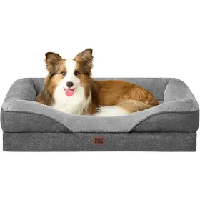 Meilleurs prix pour Panier chien orthopédique déhoussable - JOZSI -Panier XL Mousse Mémoire Lavable Coussin Antidérapant Imperméable Gris 91X68X175Cm