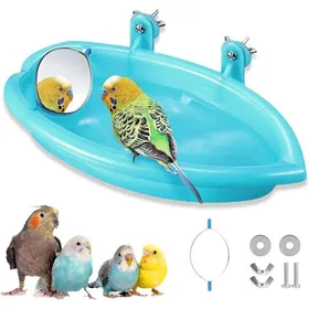 Meilleurs prix pour Baignoire Oiseau avec Miroir Bol Bain Cage Cockatiel/Perruche Label