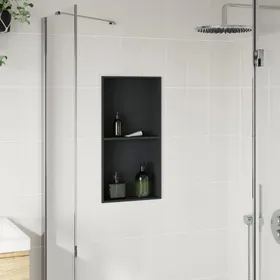 Comparer les prix de [40591]Niche de douche noir mat 32x62x9 cm acier inoxydablePoids:2.36 Kg