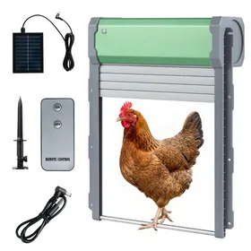Comparer les prix de Porte Automatique Poulailler en Aluminium COSTWAY Télécommande Panneau Solaire Auto Charge USB avec Capteur Lumière Minuterie