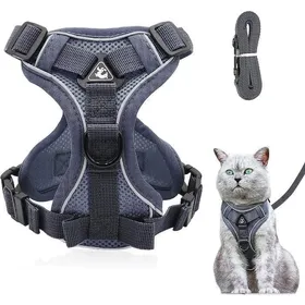 Comparer les prix de Harnais pour chat - AUTREMENT - Gris - Taille M - Laisse incluse - Anti-éclatement