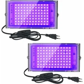 Meilleurs prix pour Lot de 2 projecteurs UV LED 100W IP65 étanchesÉclairage ultraviolet pour aquarium/soirées/peinture fluo/affiches ENEVAOCT