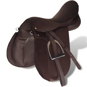 Comparer les prix de BEST SELLER Set de selle équitation 16 en cuir véritable 14 cm 5 en 1 brun - Selles - 3971156