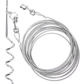 Comparer les prix de Câble d’attache pour chien de 10 pieds avec crochet pivotant à 360 degrés pour chiens jusqu’à 100 lb (Blanc)