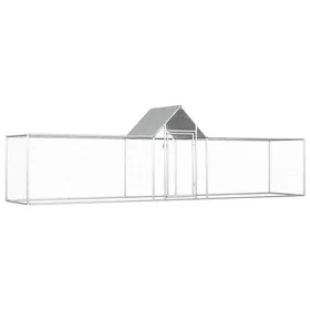 Meilleurs prix pour Automne/hiverPoulailler 5x1x15 m Acier galvanisé - HAuteur:15cm - Grande Taille &FR_887144