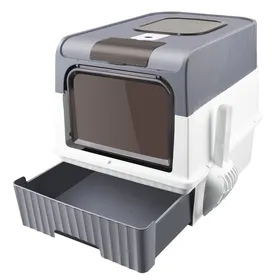Comparer les prix de Caisse litiere pour ChatBac à litière avec Pelleavec Pack désodorisantBac à litière Noir (49 * 37 * 35cm)