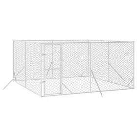 Meilleurs prix pour BEL ACHAT*Chenil dextérieur - Parc de jeu et d’exercice - pour chiens argenté 4x4x2 m acier galvanisé Promo330709