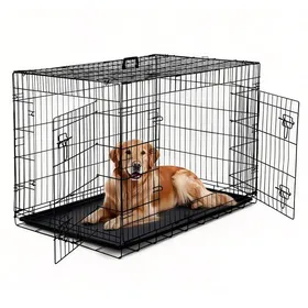 Meilleurs prix pour Cage pour chien 36 pouces Double porte et cloison Métal pliable avec plateau amovible Idéale pour chiots et transport Noir