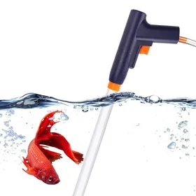 Meilleurs prix pour Nettoyeur de gravier pour aquarium, nouveau changeur d'eau rapide avec bouton de pression d'air, kit de nettoyage de sable pour aqu