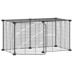 Comparer les prix de Meilleures Poulailler-Enclos-Cage animaux - de compagnie à 8 panneaux et porte Noir 35x35 cm SSD4183630