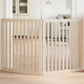 Comparer les prix de Barrière pour chien pliable - vidaXL - 2 panneaux - 160 cm - Bois de peuplier - Espacement des barres 6 cm - Autonome
