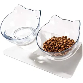 Comparer les prix de Bol Orthopédique Anti-vomissements pour Animaux de Compagnie avec Support SurélevéMangeoire pour Chat à Double Bol Plate-Forme