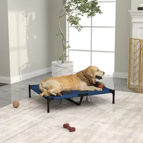 Comparer les prix de Lit pour Chien Surélevé 915 × 762 cm Pliable et Respirant - TCQPZ - sans matelas Fer et Tissu Oxford 600D - Bleu
