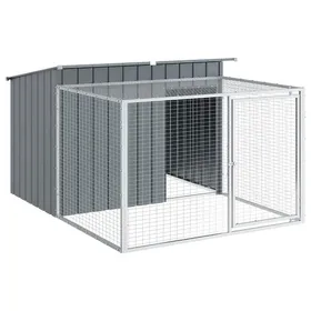 Meilleurs prix pour Niche pour chien avec enclos 153 x 194 x 110 cm galvanisé - vidaXL - acier - anthracite - 153 x 91 x 110 cm 461mbj51b